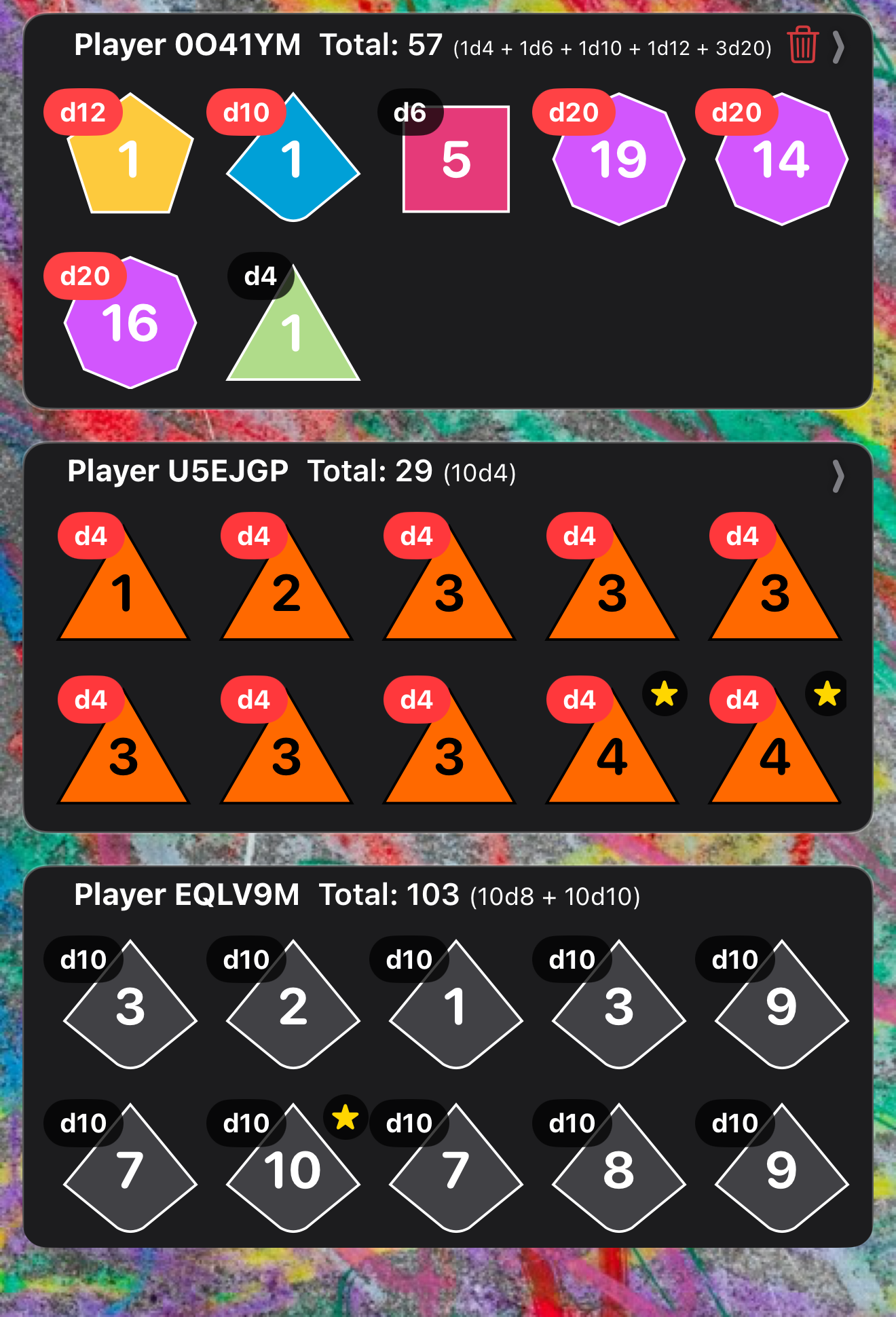 Local Dice App Dice Tray Interface Showcase