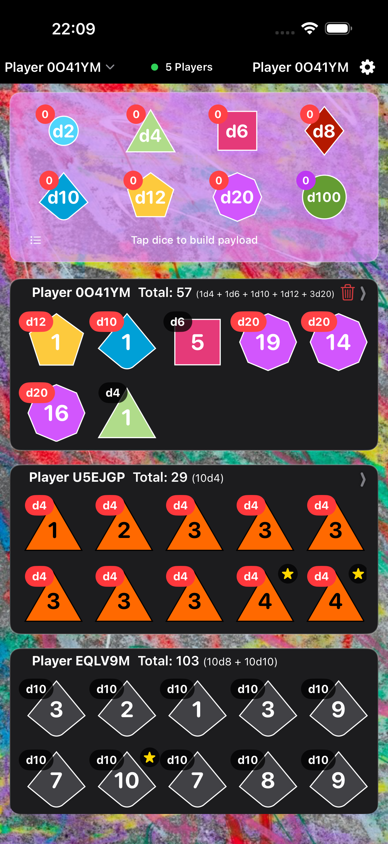 Local Dice Main Rolling Tray Interface